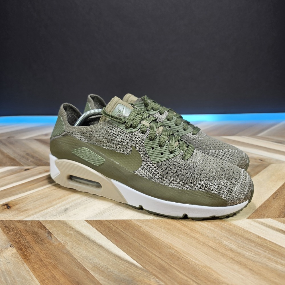 Nike Air Max 90 Ultra 2.0 Flyknit Olive Men's 10.5 Running Shoes 875943-200